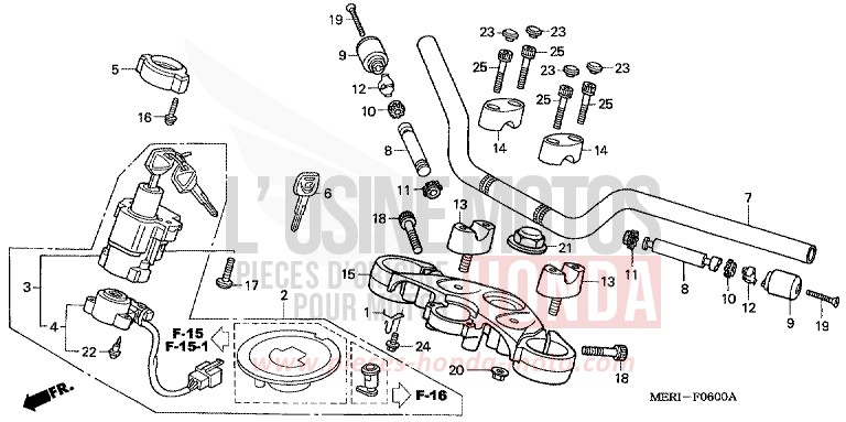 ROHRGRIFF/OBERE BRUECKE von CBF600S ABS EXCALIBUR GRAY METALLIC (NHA13) von 2004